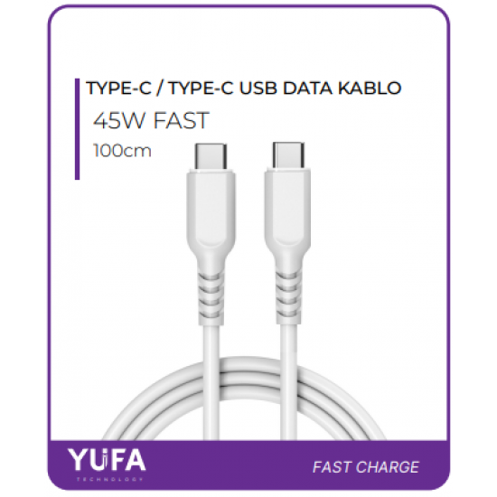 45 W TPYE-C TO TPYE-C ŞARJ KABLOSU