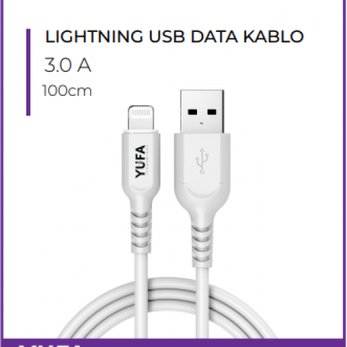 3.0 LIGHTNING TO USB DATA VE ŞARJ KABLOSU